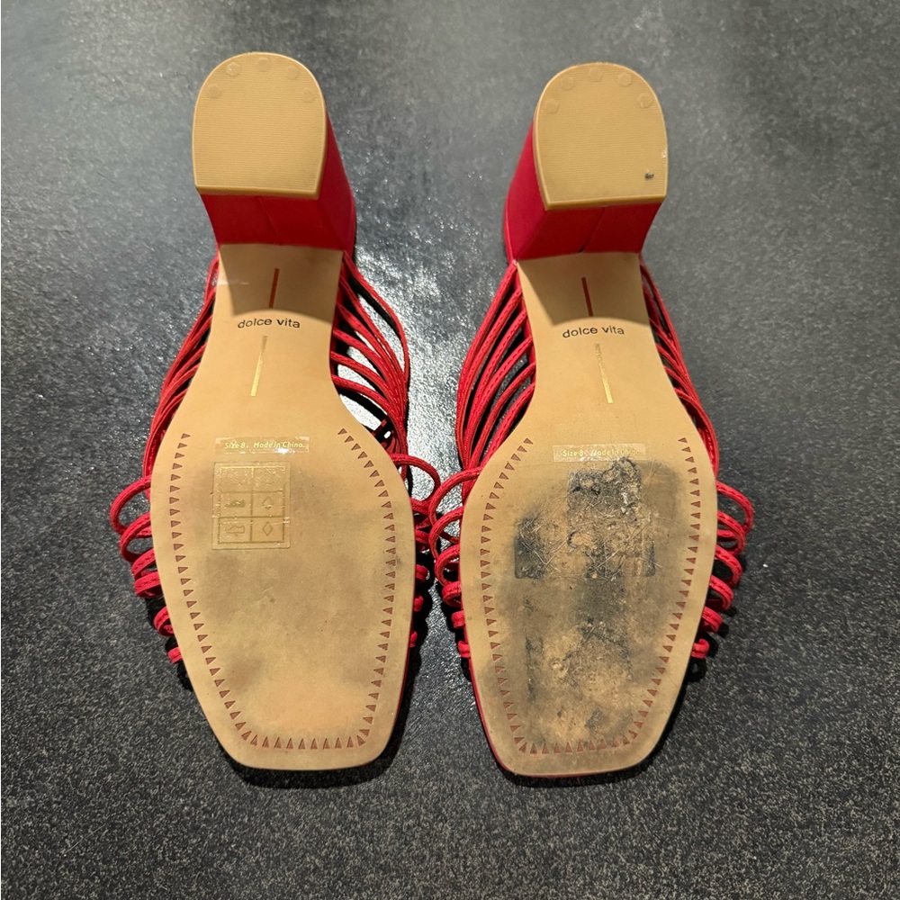 Urban Outfitters Dolce Vita Delana Sandal red woven leather - Picture 8 of 9